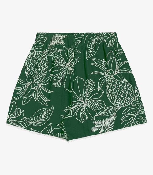 Shorts Feminino Em Linho Endless Verde