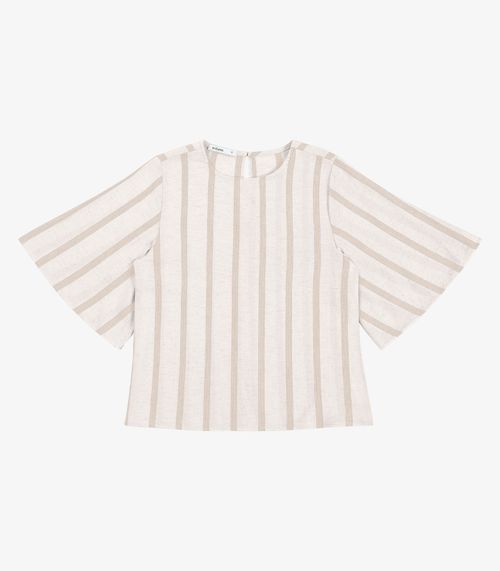 Blusa Feminina Box De Linho Maquinetado Endless Bege