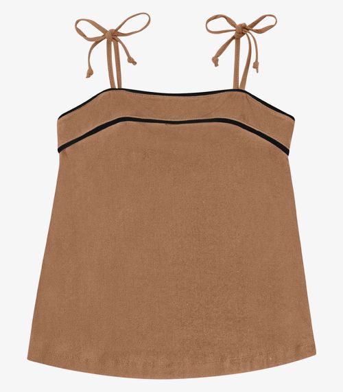 Blusa Feminina De Alça Em Viscose Lisa Endless Marrom