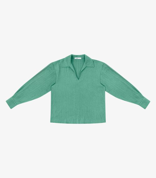 Camisa Feminina Manga Longa Decote V Endless Verde