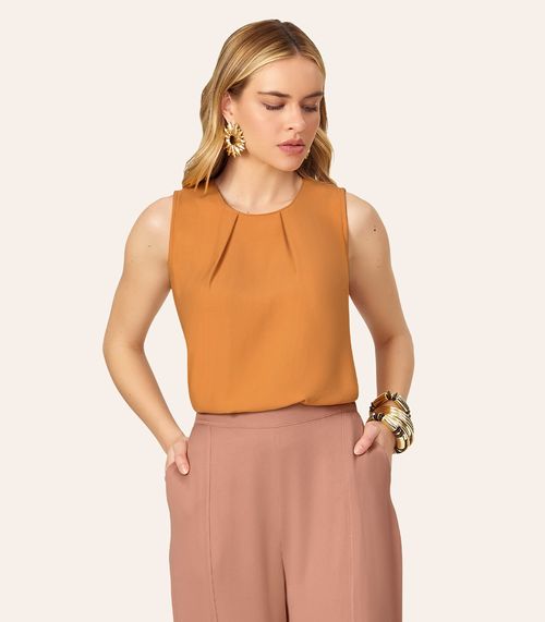 Regata Feminina Em Tecido Viscose Lisa Endless Marrom
