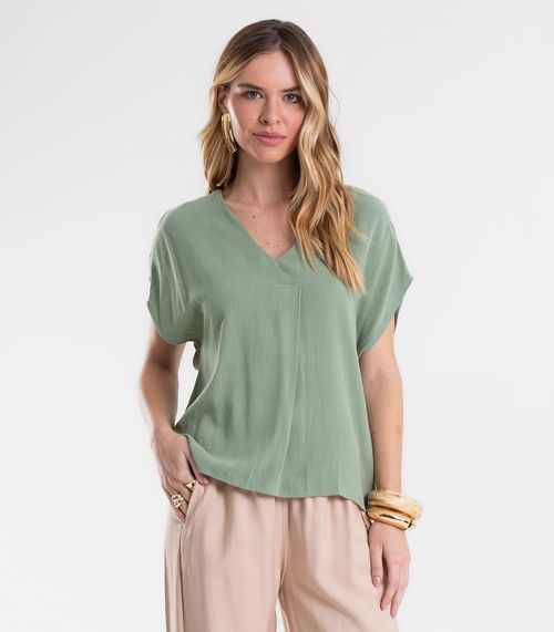 Blusa Feminina Linho Strong Decote V Endless Verde