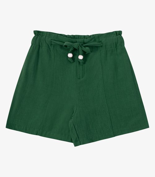 Shorts Feminino Clochard Em Linho Strong Endless Verde
