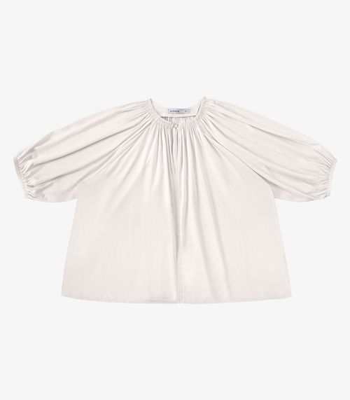 Blusa Feminina Ampla Com Lastex Em Viscose Endless Bege