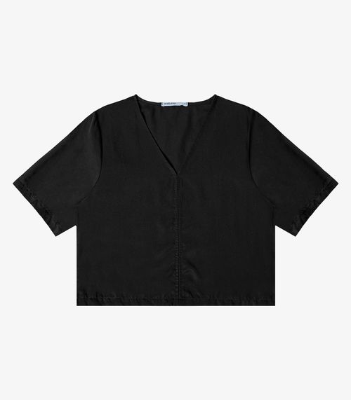 Blusa Feminina Manga Curta Decote V Endless Preto