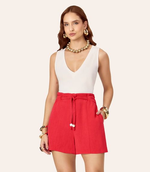 Shorts Feminino Clochard Em Linho Strong Endless Laranja