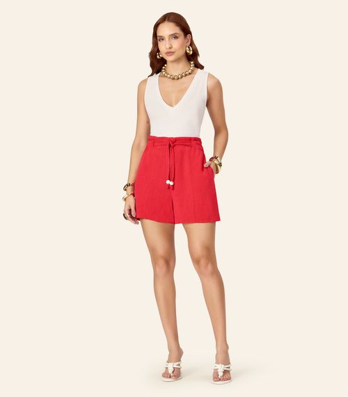 Shorts Feminino Clochard Em Linho Strong Endless Laranja