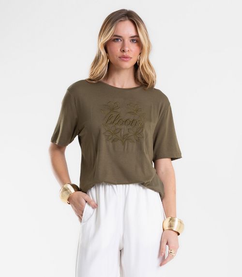 Blusa Feminina Viscose Com Bordado Endless Verde
