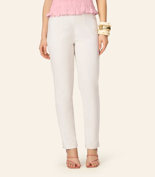 Calça Feminina Cenoura Em Bengaline Endless Bege