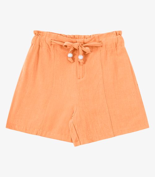 Shorts Feminino Clochard Em Linho Strong Endless Laranja