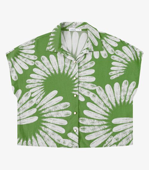 Camisa Feminina Manga Curta Estampada Endless Verde