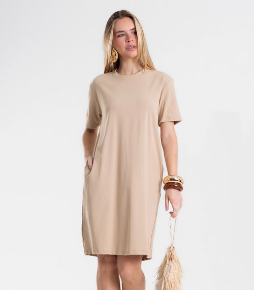 Vestido Feminino Em Ribana De Viscose Endless Marrom