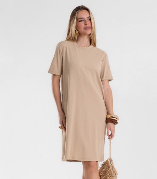 Vestido Feminino Em Ribana De Viscose Endless Marrom
