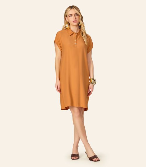 Vestido Feminino Chemise Amplo Liso Endless Marrom