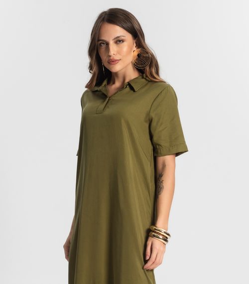 Vestido Feminino Midi Com Fenda Lateral Endless Verde