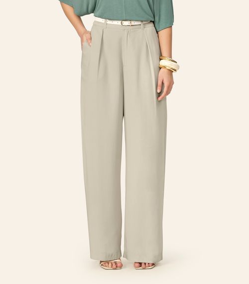 Calça Feminina Pantalona Alfaiataria Endless Bege