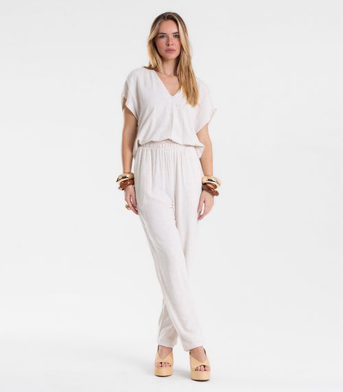 Calça Feminina Linho Strong Clochard Endless Bege