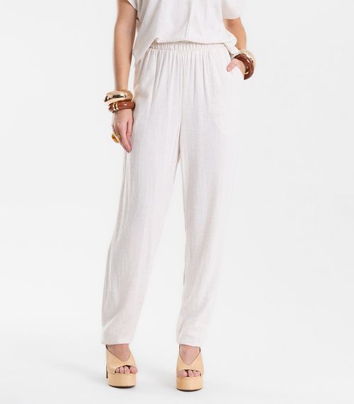 Calça Feminina Linho Strong Clochard Endless Bege