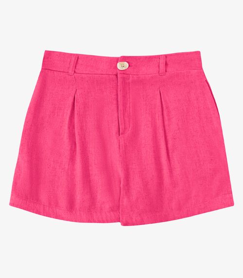 Shorts Feminino Alfaiataria Em Linho Endless Rosa