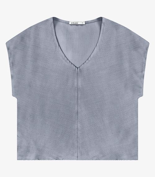 Blusa Feminina Tecido Viscose Lurex Decote Endless Azul