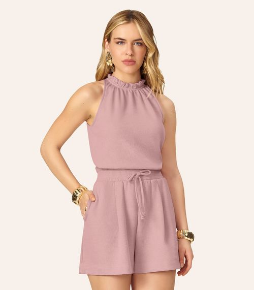 Blusa Feminina De Alça Malhão Maquinetado Endless Rosa