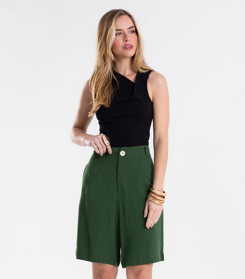 Bermuda Feminina De Linho Endless Verde