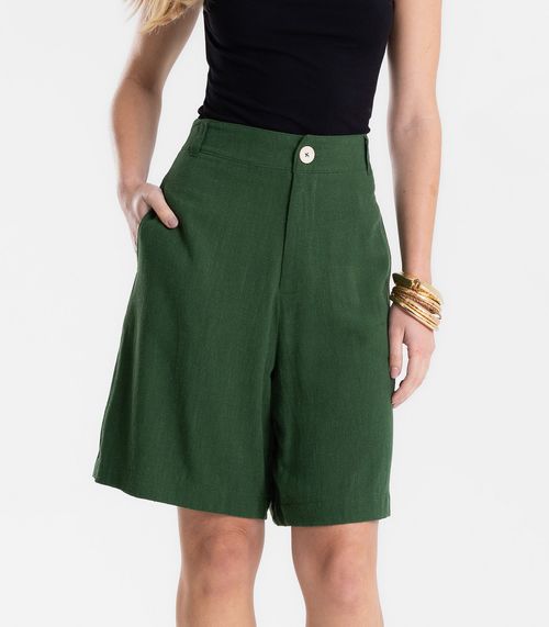 Bermuda Feminina De Linho Endless Verde