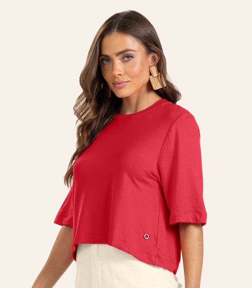 Blusa Feminina Manga Curta em Molecotton Endless Vermelho