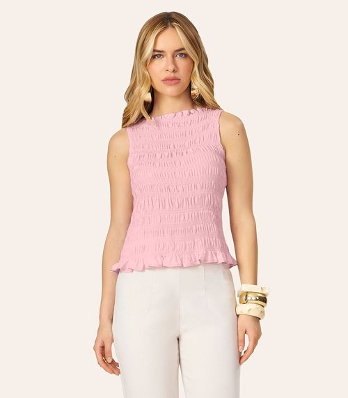 Regata Feminina Em Viscose Com Lastex Endless Rosa