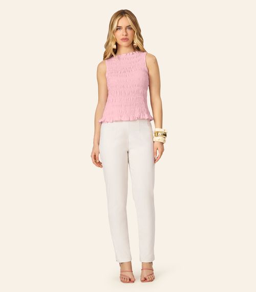 Regata Feminina Em Viscose Com Lastex Endless Rosa