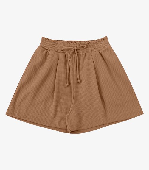 Shorts Feminino Clochard Malhão Maquineta Endless Marrom