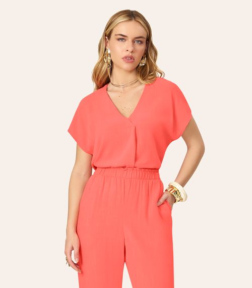 Blusa Feminina Linho Strong Decote V Endless Rosa