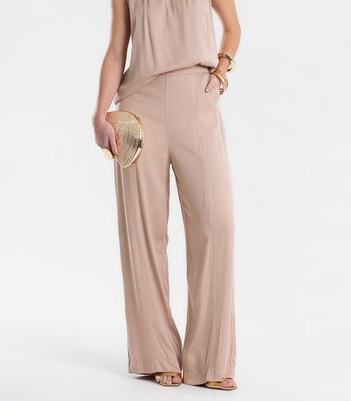 Calça Feminina Alfaiataria Em Viscose Endless Marrom