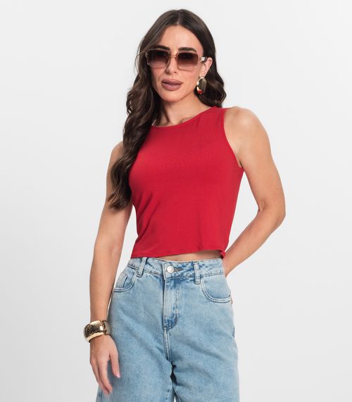 Regata Feminina Básica De Viscotorcion Endless Vermelho