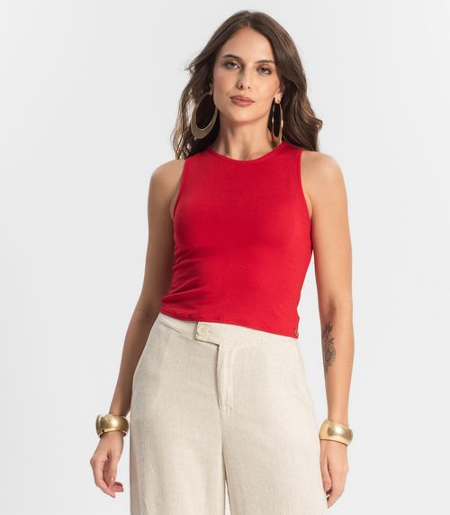 Regata Feminina Básica De Viscotorcion Endless Vermelho