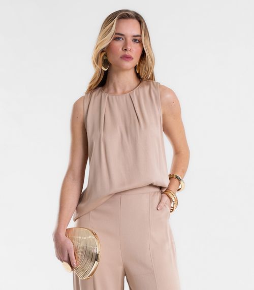 Regata Feminina Em Tecido Viscose Lisa Endless Marrom