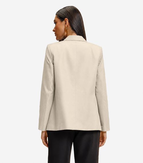 Blazer Feminino Em  Alfaiataria Endless Bege