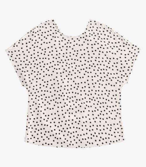 Blusa Feminina Viscose Acetinada Estampada Endless Bege