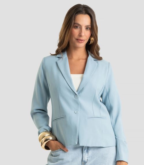 Blazer Feminino Em Alfaiataria Forrado Endless Azul