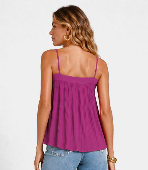 Blusa de Alça Feminina Em Ribana Canelada Endless Rosa